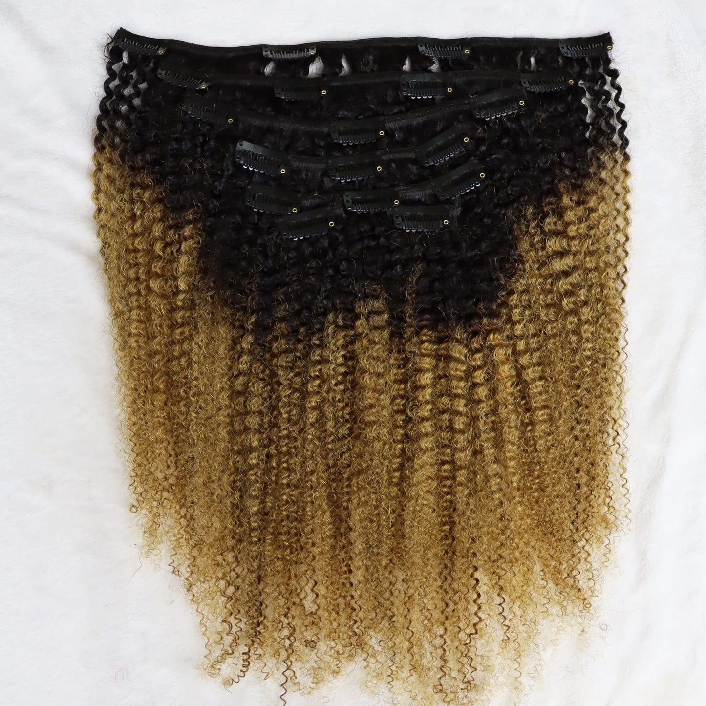 IXTUYLL Virgin Human Hair Clip In Extensions 4C Afro Kinky Curly, Kinky Straight 120 Grams Clip Ins Hair Extensions Real Human H