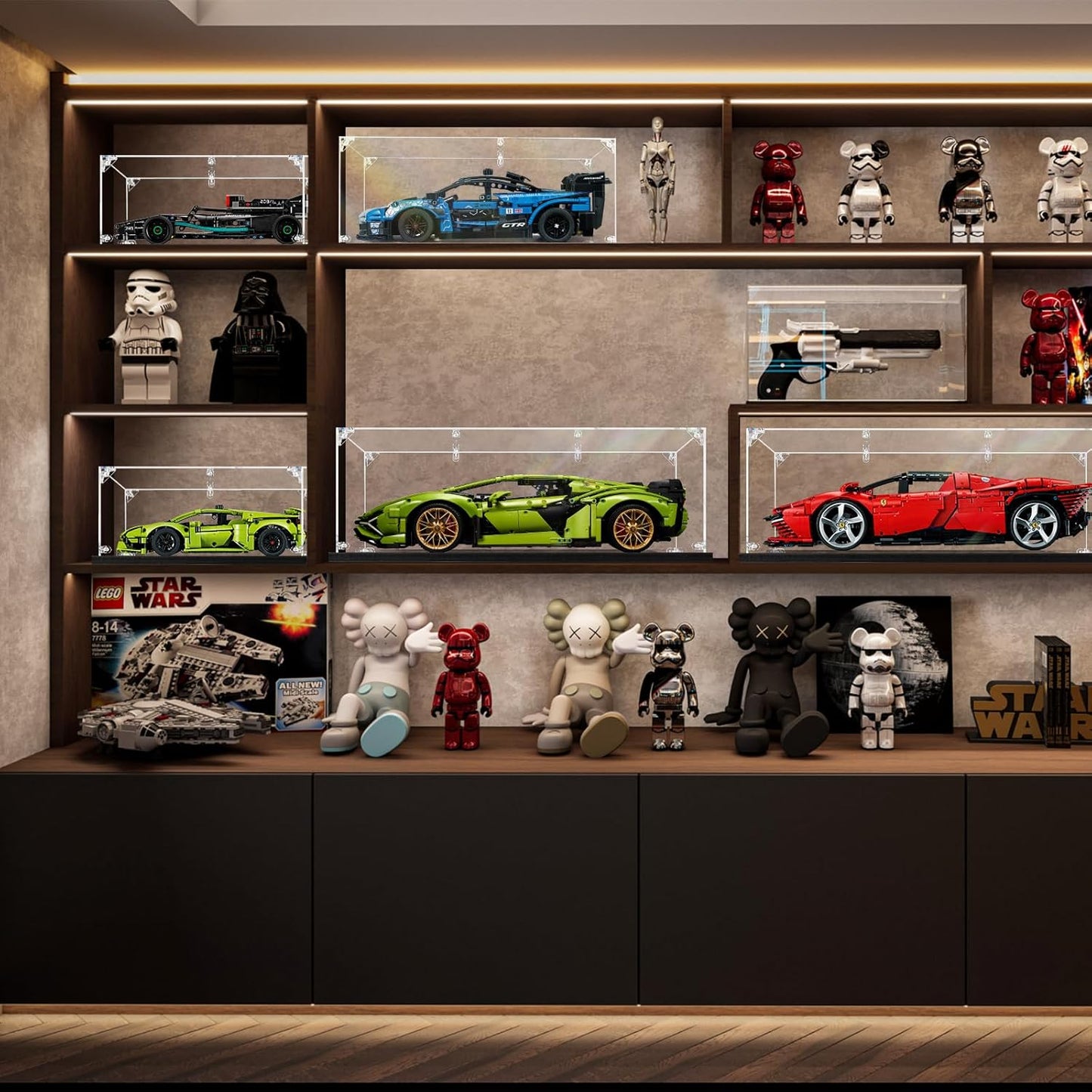 3MM Acrylic Display Case for 1:10 Scale Diecast Car Model Car Thickened Clear Acrylic Display Box for Lego 42096（21.65x9.84x7.09inch, 1:10）