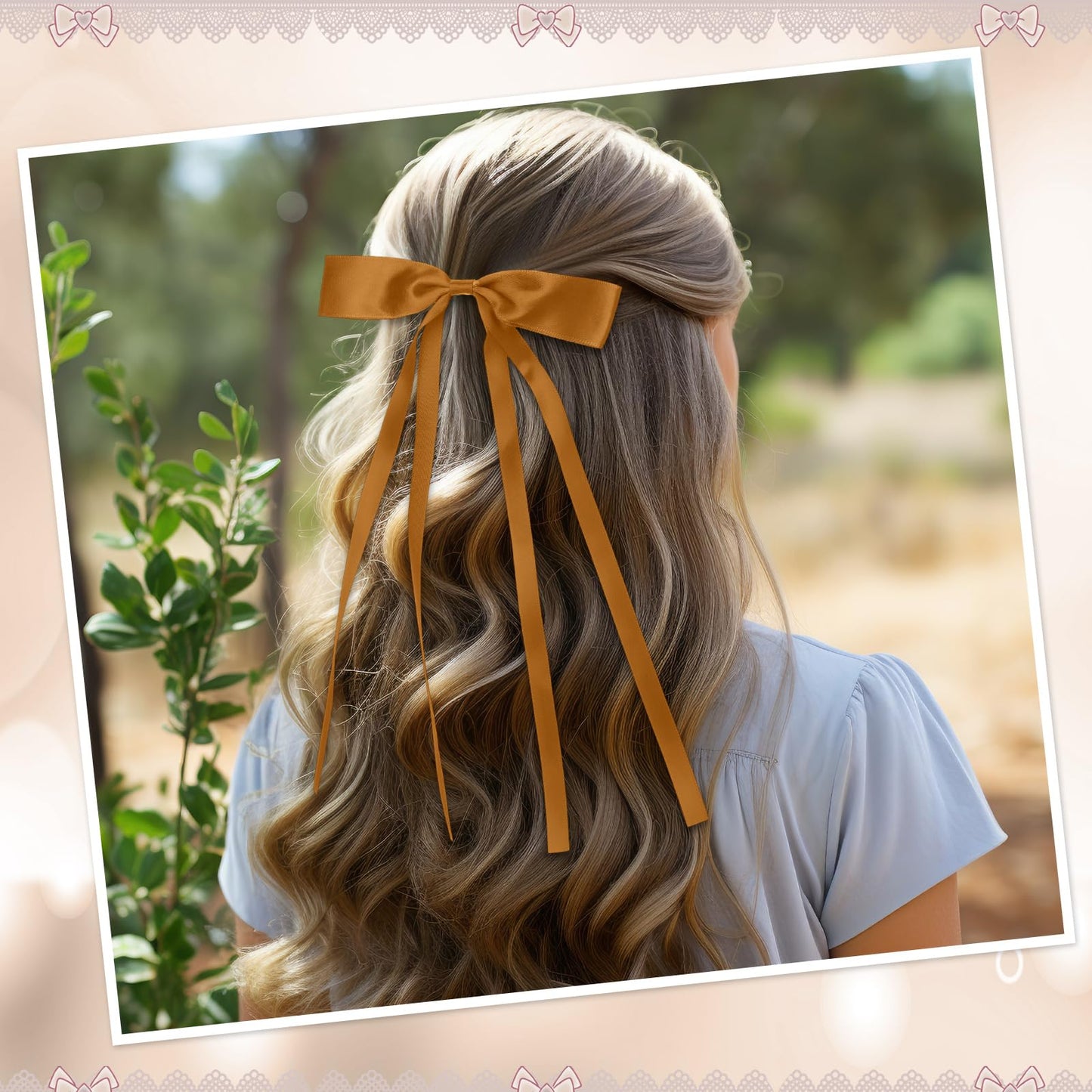 Mimorou 40 Pcs Bow Hair Clips Bulk Multicolor Bow Barrettes Set Hair Accessories with Long Tail Ribbon Bowknot Barrettes Clip an