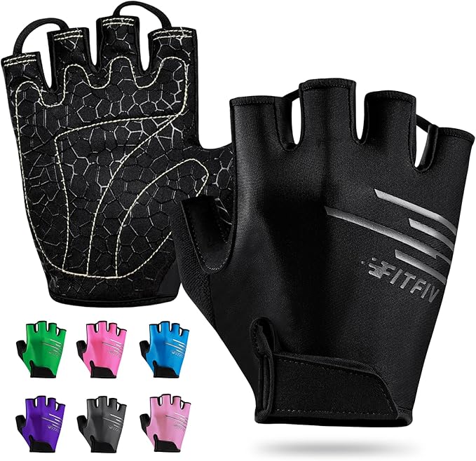 FITFIV Cycling Gloves Bike Gloves for Men/Women Half Finger Biking Gloves Exercise Workout Gloves Suitable for Outdoor Spo...