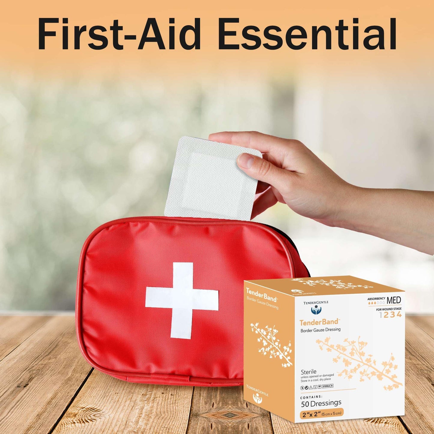 Island Dressing Bordered Gauze 2x2-50 Gauze Bandages for Wound Protection - Good for Hospitals, Medical Facilities, First Aid Kits, and More