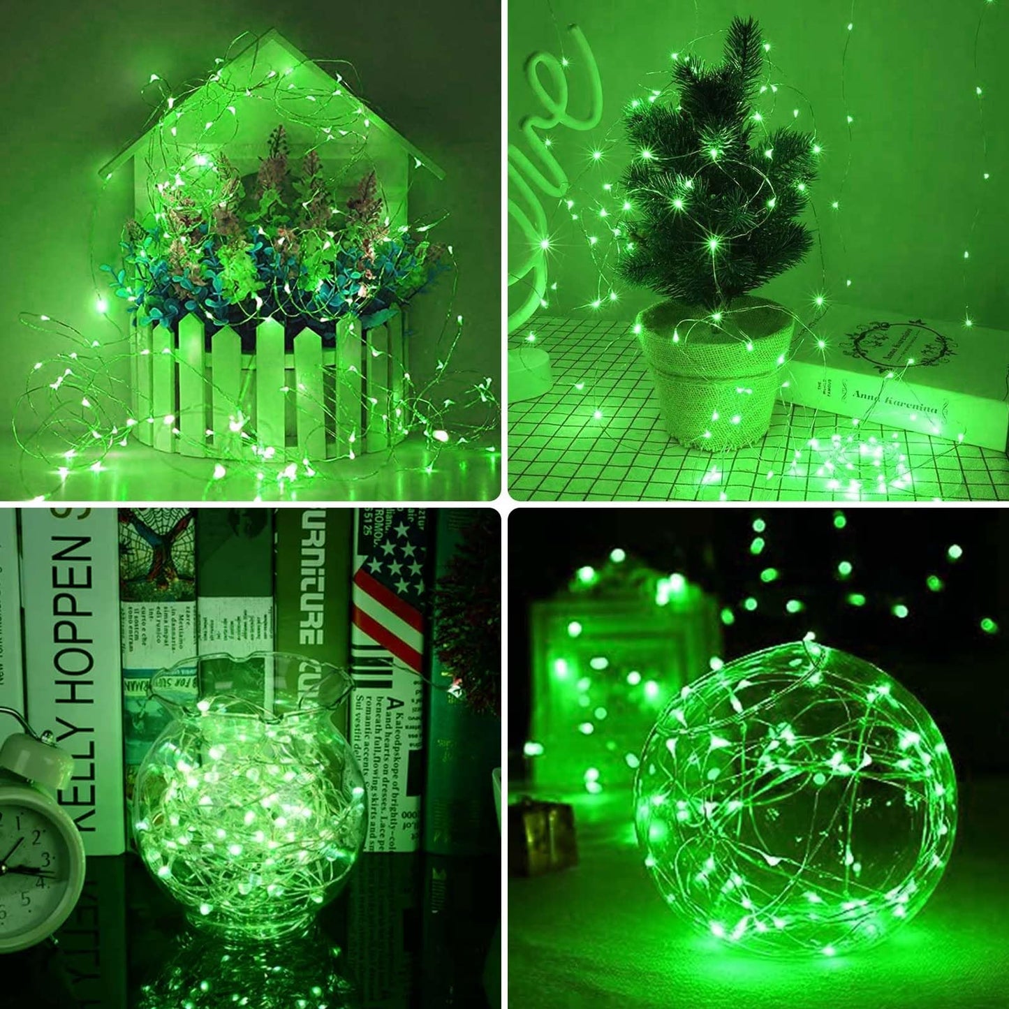 YIQU 3 Pack Battery Operated Fairy Lights, 80 LED, 26 FT, Green, with Remote Control Timer, 8 Modes for Indoor Outdoor Decorations