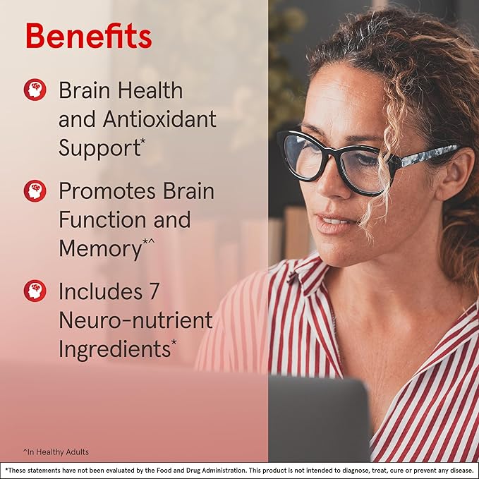 Jarrow Formulas Neuro Optimizer With 7 Neuro-nutrient Ingredients, Dietary Supplement for Brain Health and Antioxidant Support, 120 Capsules, 30 Day Supply