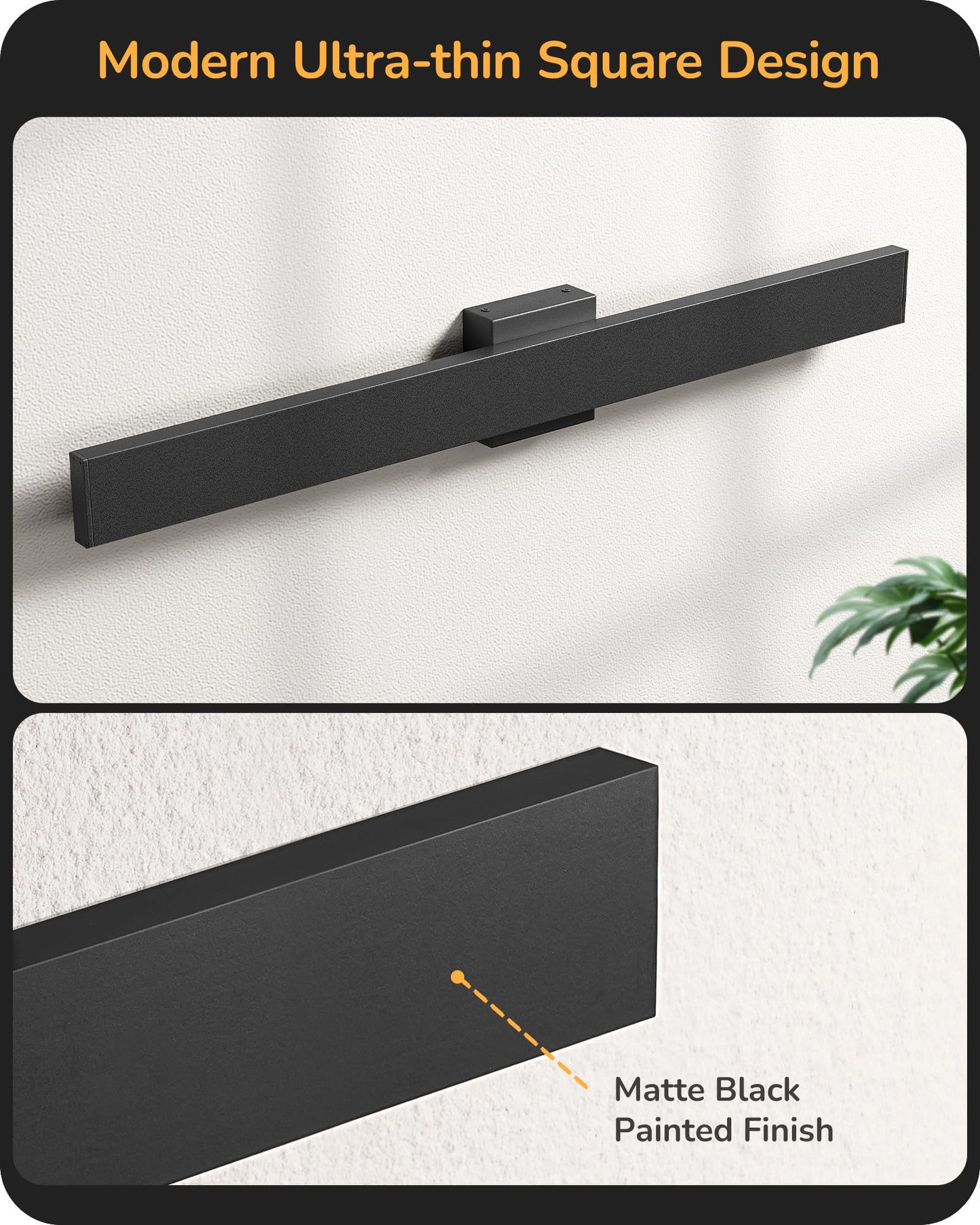 Edishine 31In Led Outdoor Wall Lights  3Cct & 10%-100% Dimmable  Ip65 Waterproof  Modern Exterior Lighting Fixtures  Long Exterior Wall Lights For Garage  Front Door  2 Pack  Black