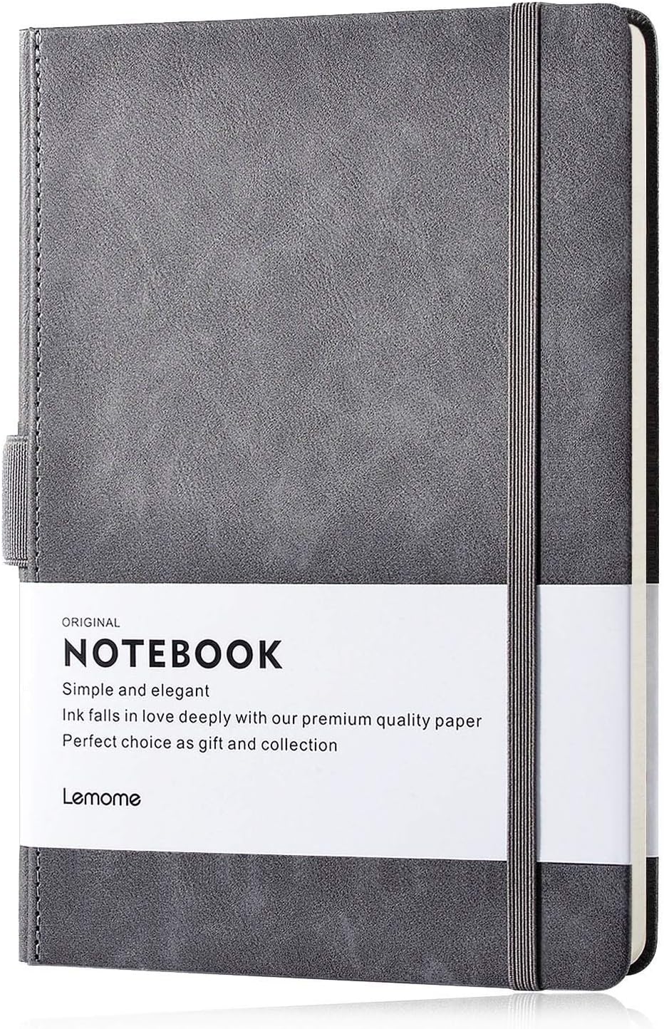 Thick Classic Notebook with Pen Loop - A5 College Ruled Hardcover Writing Notebook with Pocket + Page Dividers Gifts, Banded, Large, 180 Pages, 8.4 x 5.7 in