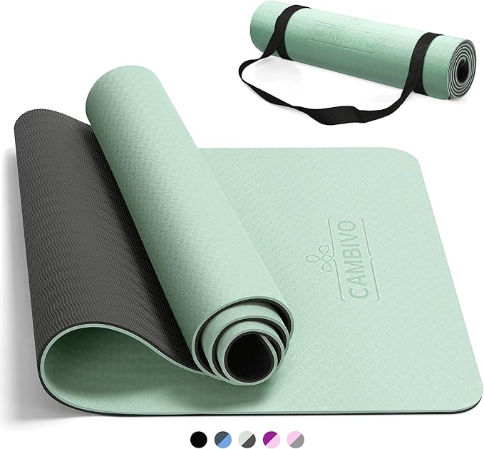 CAMBIVO Yoga Mat for Women Men Kids, 1/3 & 1/4 & 2/5 Inch Extra Thick Yoga Mat Non Slip, 72" x 24" TPE Yoga Mats, Workout ...
