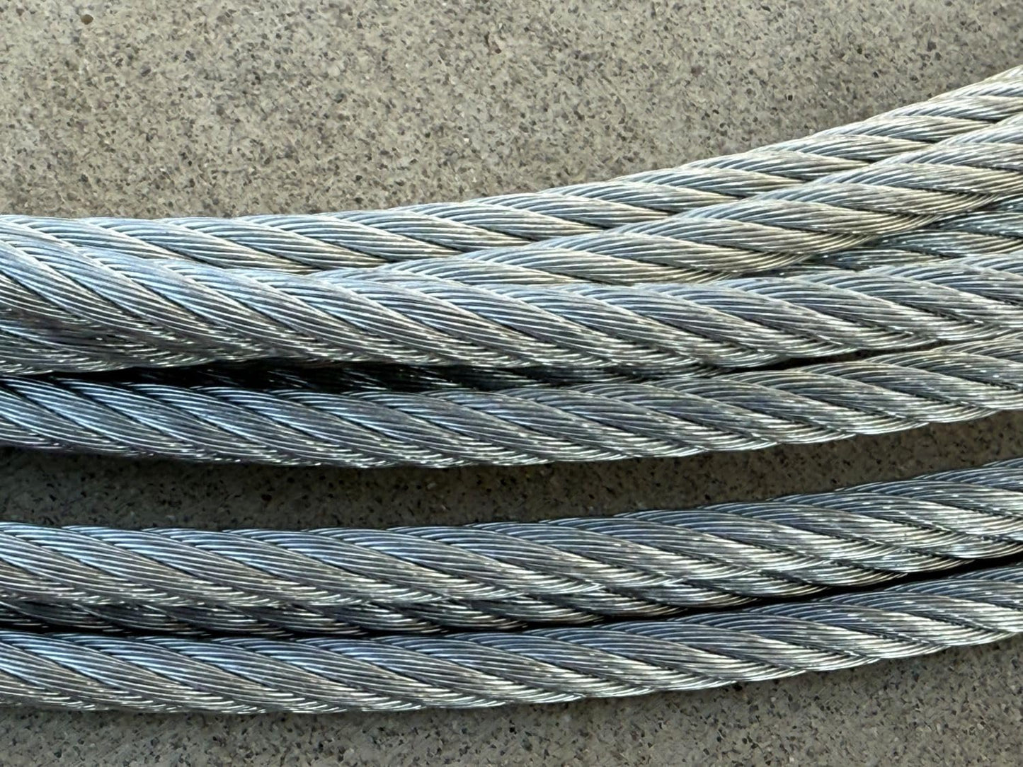 Sandbaggy 3/16" x 50 ft Galvanized Braided Steel Cable w/Looped End (7x19 Wire Rope) (10, Silver, 3/16" x 50 ft)