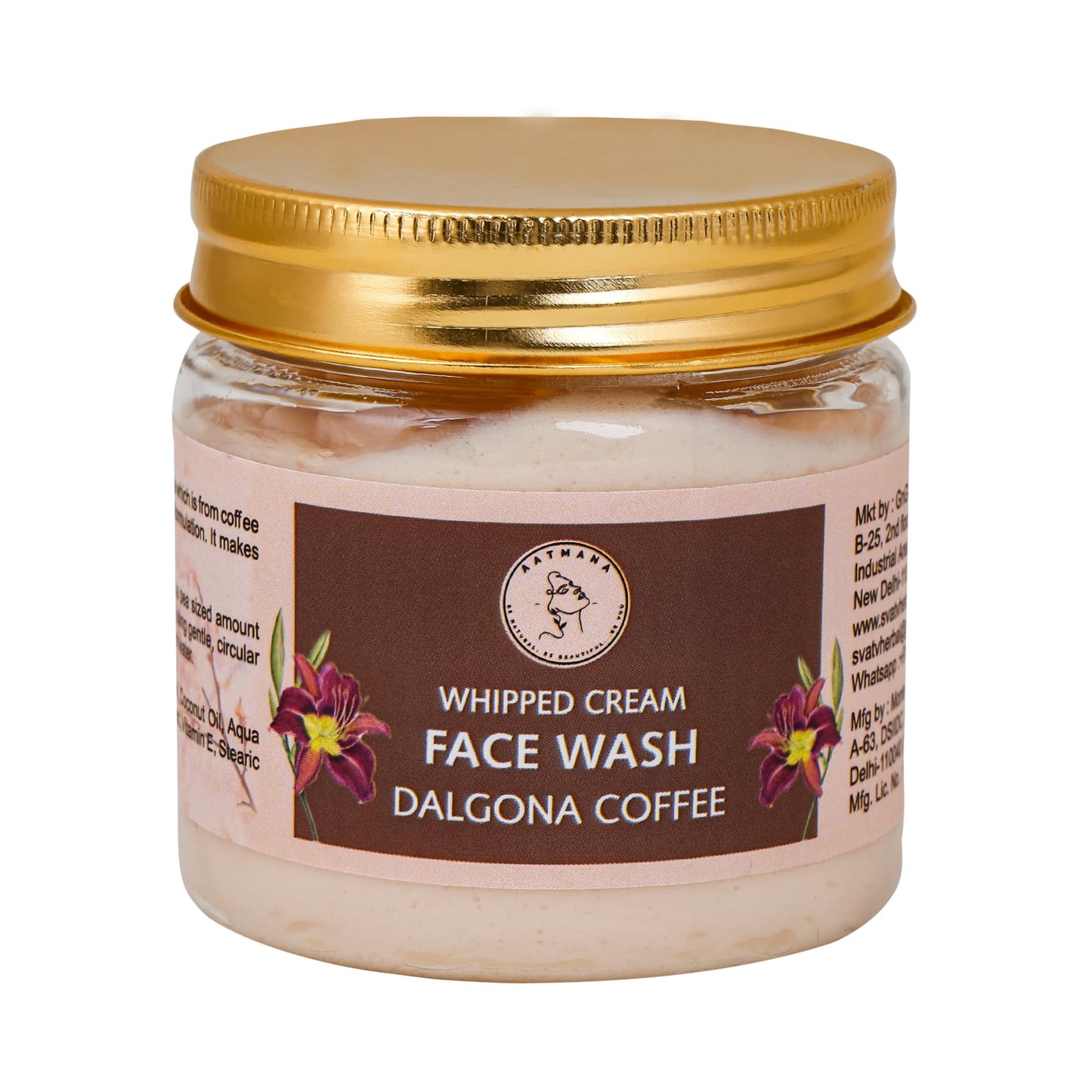 AATMANA Face Wash Dalgona Coffee | Hydrating Face Wash for Sensitive Skin, Removes Makeup & Gently Cleanses Without Over Drying