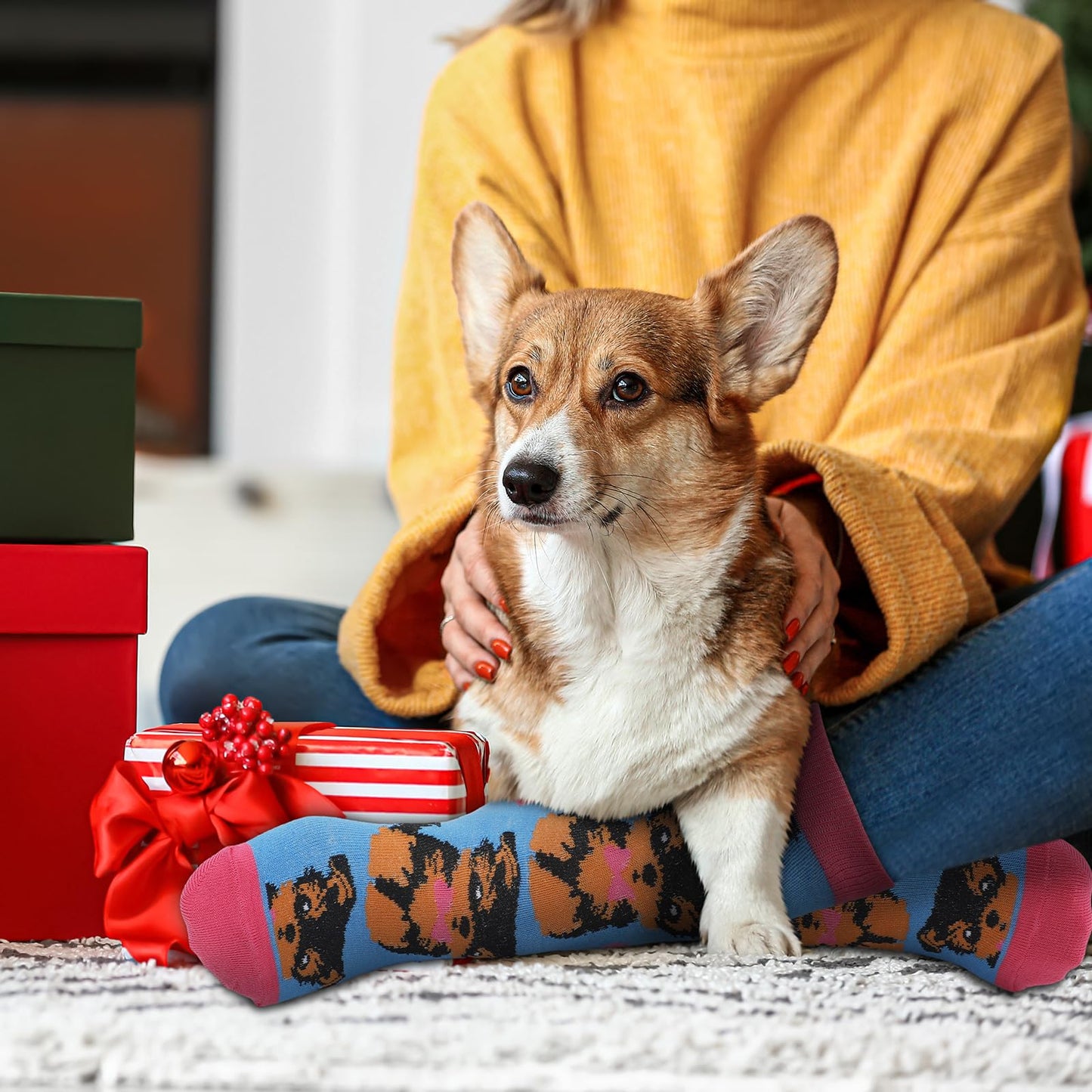 Panitay 20 Pairs Dog Socks Bulk Women Funny Novelty Pattern Socks for Dog Lovers for Mother Day Christmas Holiday Gifts