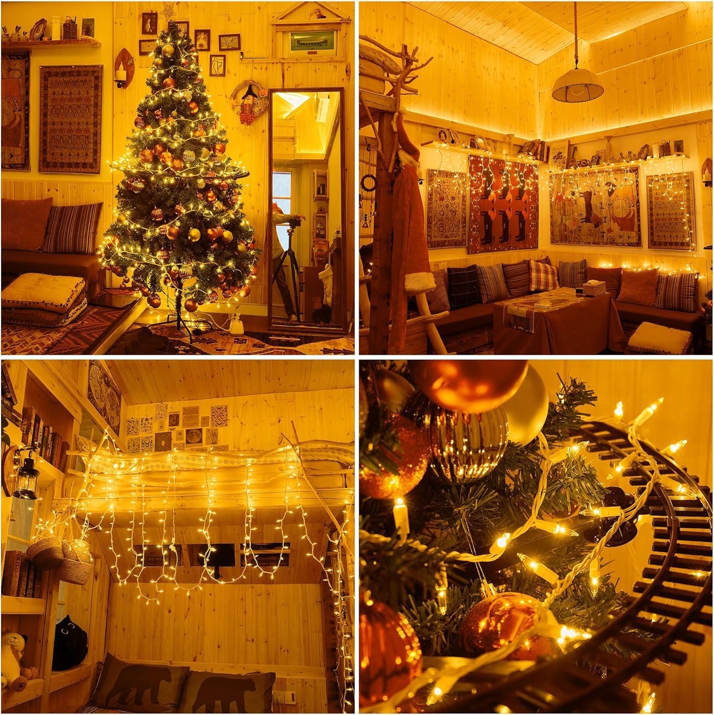 Dirnun Christmas Lights Clear White 70 Count Incandescent Light Ul Certified Connectable Christmas Tree Lights With White Wires For Indoor Outdoor Xmas  Wedding  Holiday  Party  Home Decorations