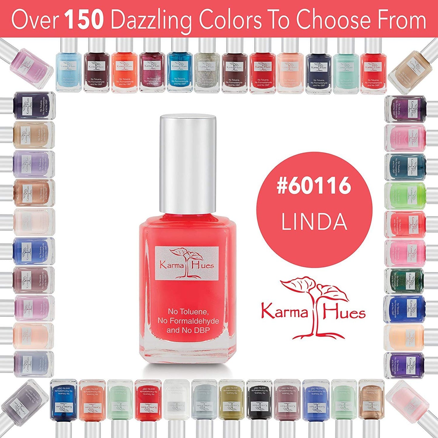 Karma Naturals Nail Polish - Non-Toxic, Vegan & Cruelty-Free (Linda, 0.43 fl oz)