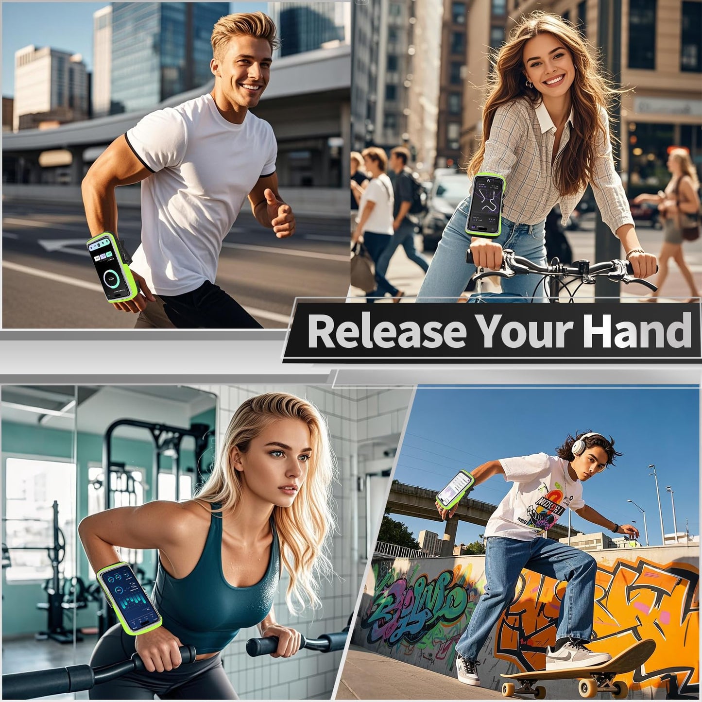 Wristbands Phone Holder For Running, Forearm Running Armbands For Iphone 16/15 Pro/14 Plus/13/11/Xr/Xs, Galaxy S24/S10, Supports
