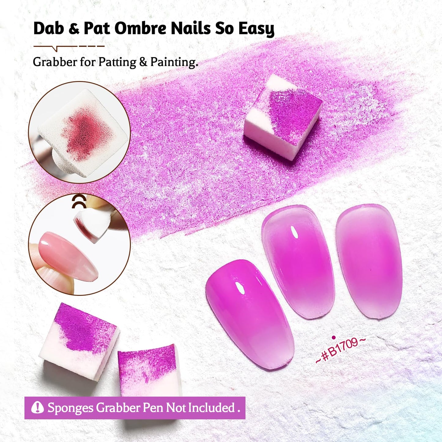 JODSONE Sponge Pat Paint Nail Gel 9 Colors French Gradient Gel Nail Blush Blooming At Home DIY Nail Art Designs