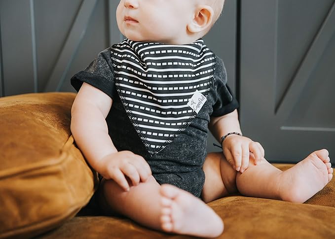 Copper Pearl 4 Pack Soft Cotton Baby Bibs for Drooling and Teething, Absorbent Drool Bibs for Baby Girl and Boy, Adjustable to Fit Newborns to Toddlers, Tons of Styles (Diesel)