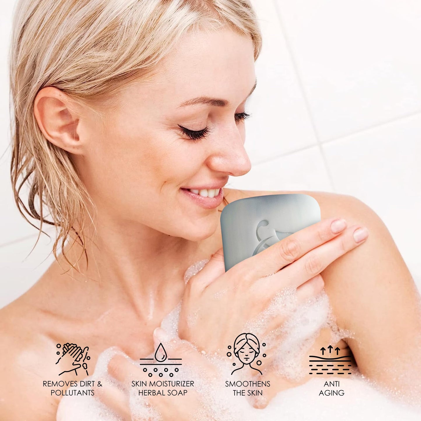 HERBOGANIC Lavender Herbal Soap | Pack of 3 of 5oz soap Bar | Natural Bar Soap for Face and Body | Hydrating and Nourishing | Su