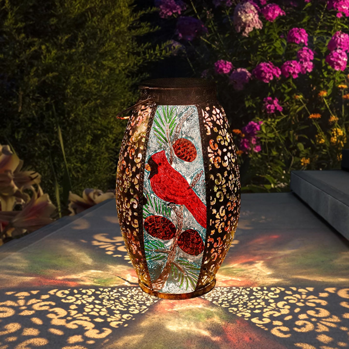 Chinzimei Solar Lantern - Cardinal Metal Led Light, Waterproof Hanging Design For Patio, Garden & Table, Model 183-9