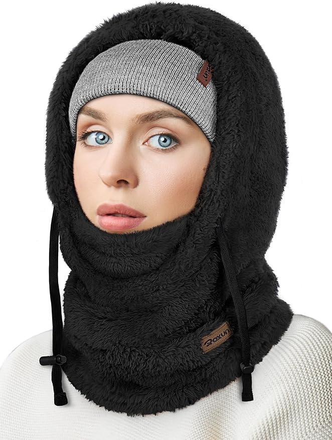 ROXUN Ski Mask Fleece Balaclava, Windproof Face Mask Winter Warm Neck Cover Helmet Hood for Men Women