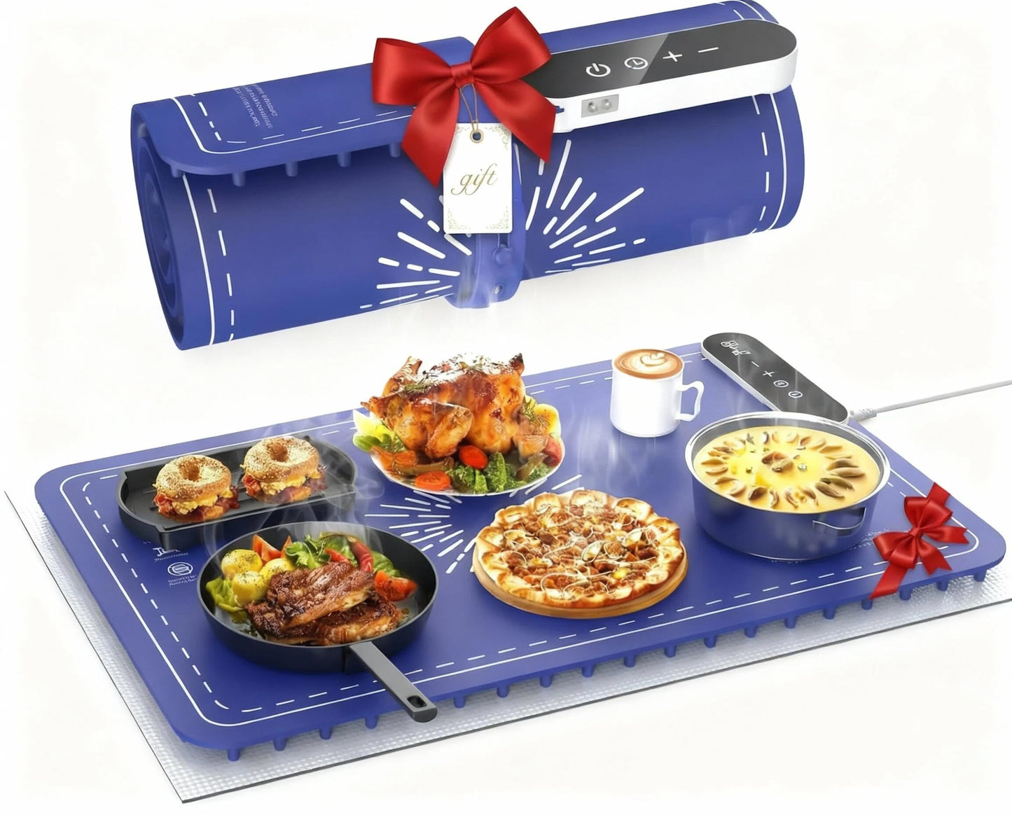 Warming Mat for Food, Upgrade 248℉ Electric Food Warming Mats for Countertop and 9-Level Temperature Food Warmer, Silicone Heating Mat for Buffets, Party, Perfect Gifts for Men/Women/Mom/Dad