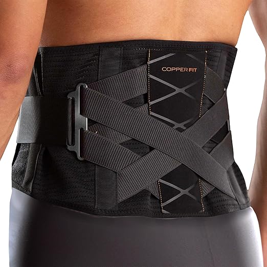 Copper Fit X-Back Brace for Lower Back Pain, Lumbar Support, Herniated Disc, Sciatica, Arthritis – Adjustable, Breathable ...