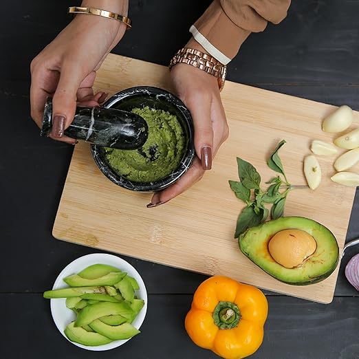 Exquisite Marble Mortar and Pestle Set - Your Ultimate Kitchen Essential for Grinding Spices, Making Guacamole, Salsa, Pesto, and Crushing Pills (Black Zebra, Bowl Shape (4"))