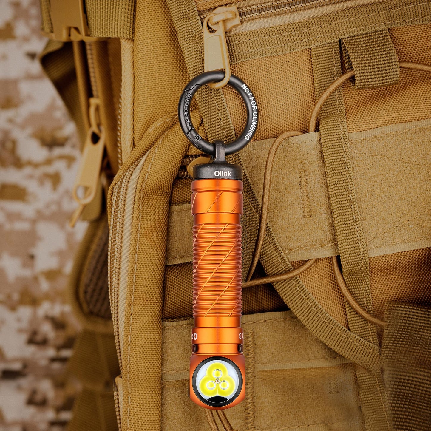 OLIGHT OLINK Portable Magnetic Hook Compatible with Flashlights, Obulb Series, Stainless-Made Carabiner-Style Ring (Black)