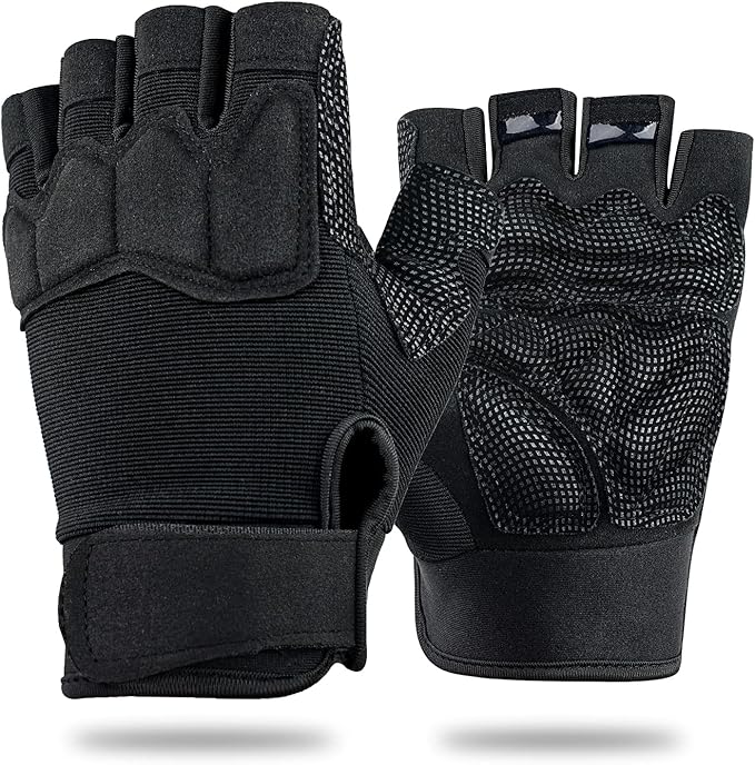 FIORETTO Fingerless Gloves for Airsoft Shooting Half Finger Hunting Hiking Cycling Driving Motorcycle Climbing Work Gloves...