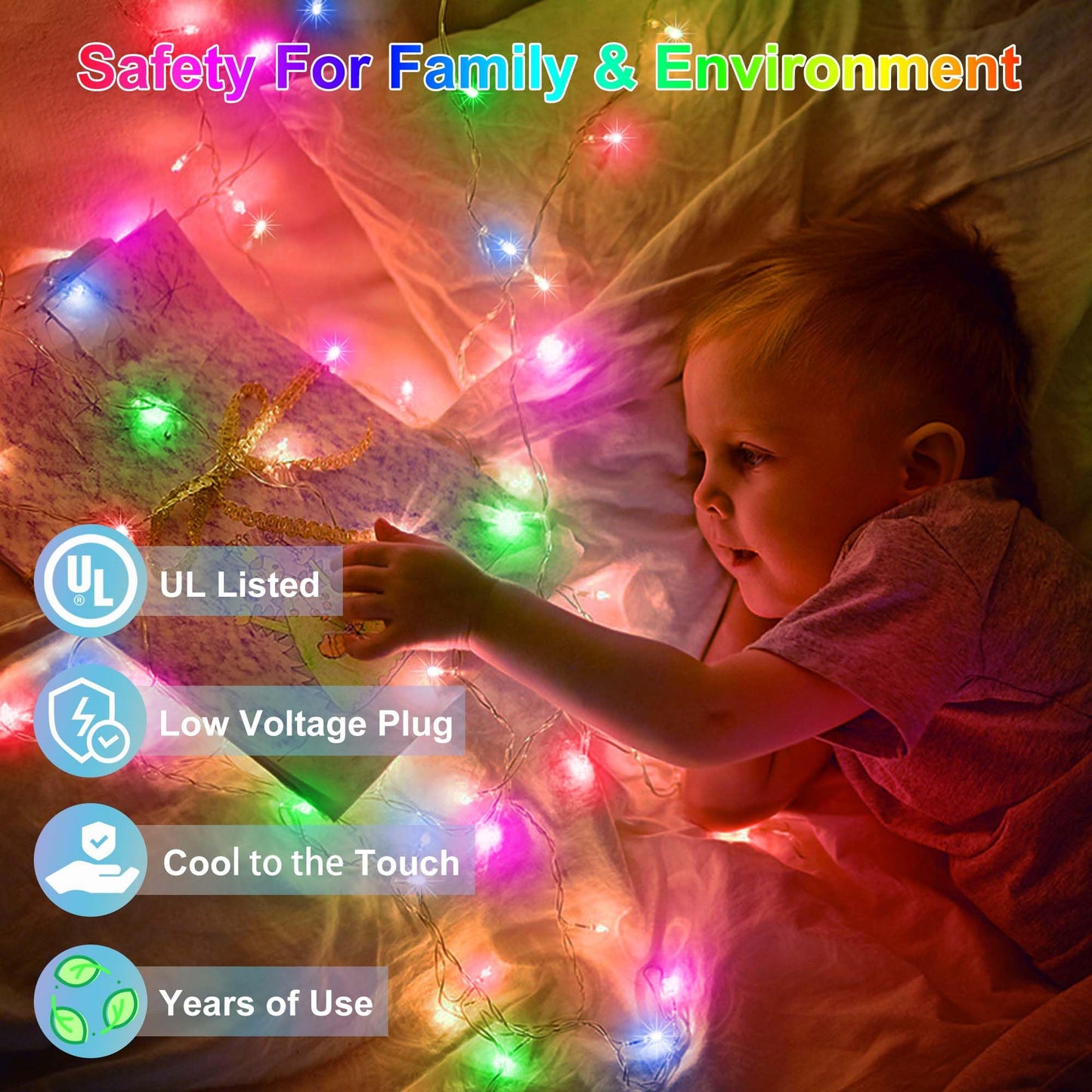 HRANBOTY 509FT Extra Long Christmas Lights, 1350 LED, Waterproof, 8 Modes, Timer, Multicolor, Model HS-1350L