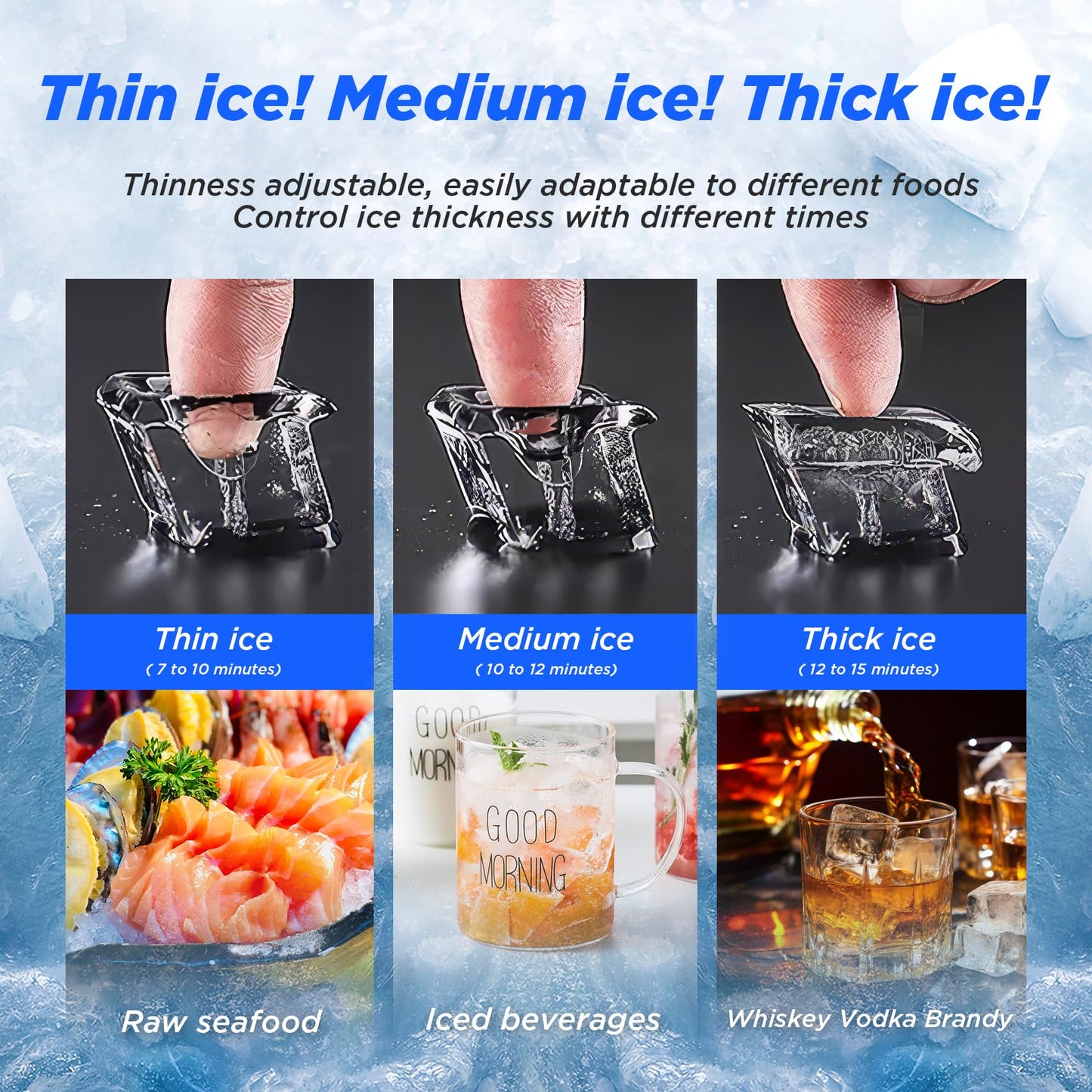 Commercial Ice Maker Machine 600 Lbs/24H with 400LBS Large Storage Bin Ice Ready in Air Cooled Clear Cube Ice for Bar Business Cafe (600 Lbs/24H)