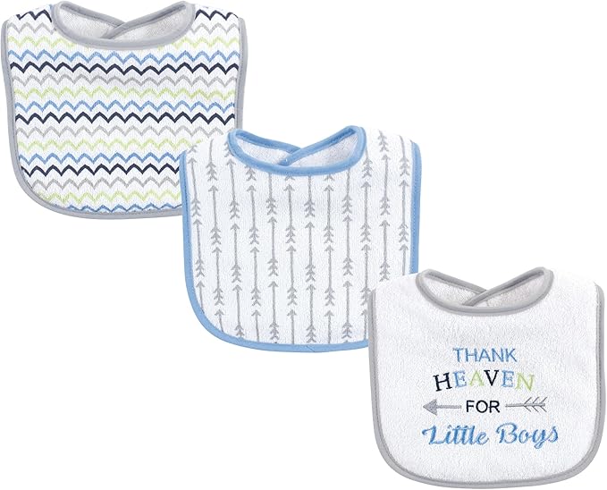 Luvable Friends Unisex Baby Cotton Terry Drooler Bibs with Fiber Filling