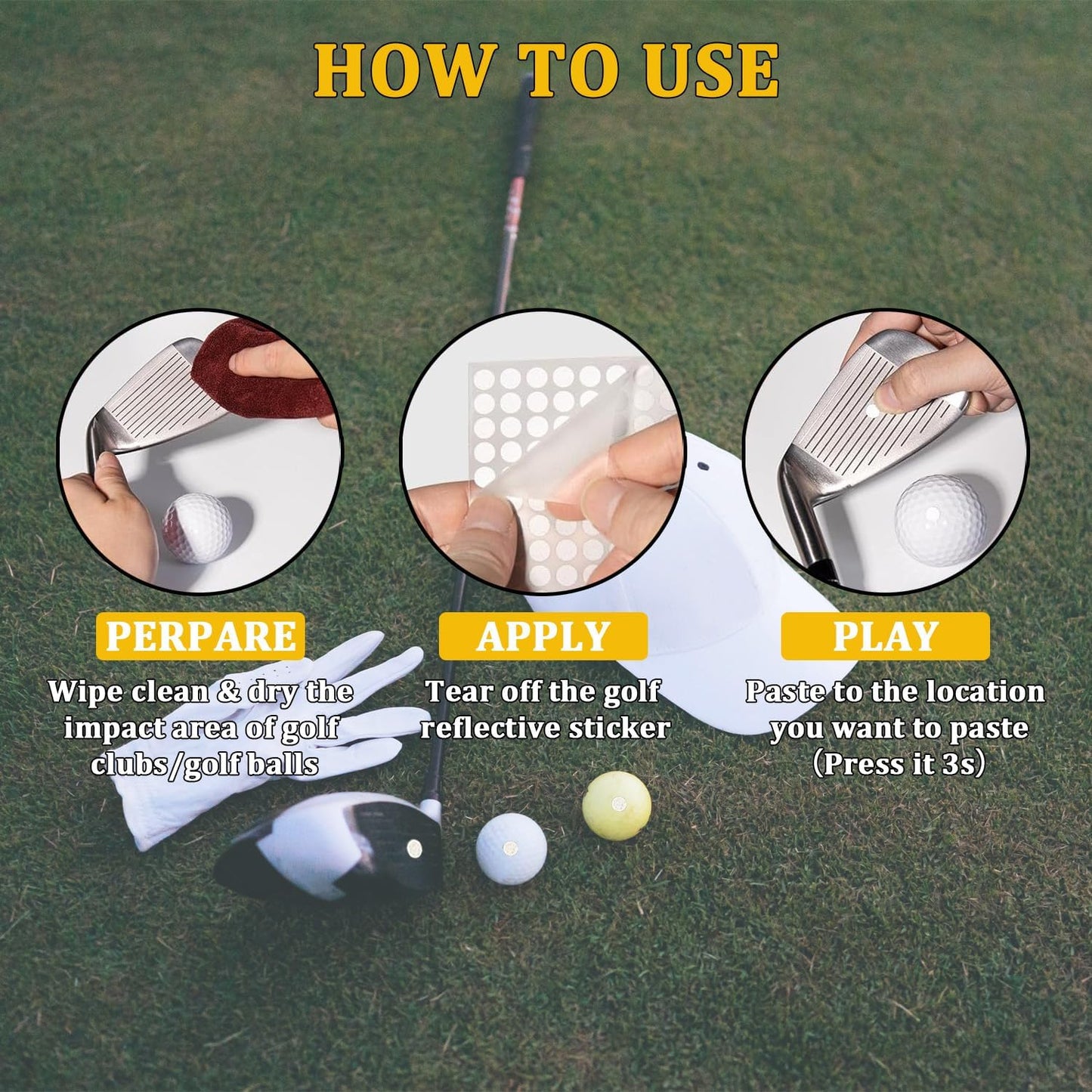 600 Dots 0.25" White Reflective Dot Stickers for Golf Club & Golf Ball, Weatherproof Golf Stickers with High-Reflective Glass Beads for Golf Launch Monitor & Golf Simulator & High-Speed Cameras