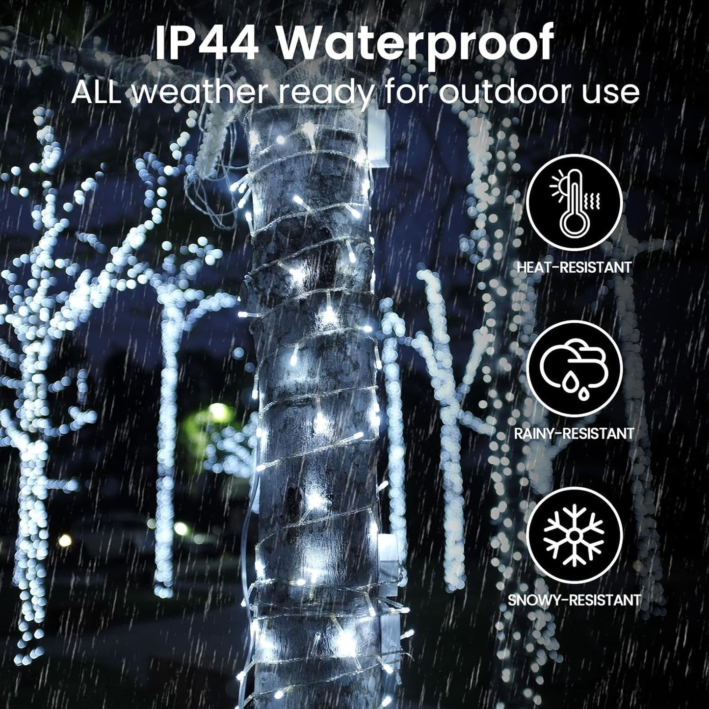 4 Pack Christmas String Lights Battery Operated With Timer  132Ft 400 Led Waterproof Twinkle Lights  8 Modes Fairy Light For Indoor And Outdoor Bedroom Garland Tree Christmas Decorations (Cool White)