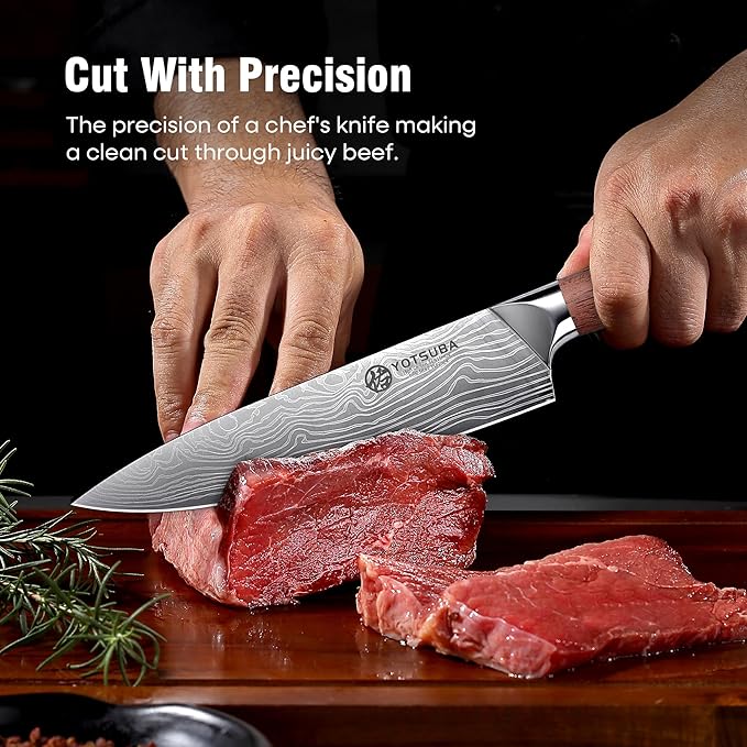 YOTSUBA 5PCS Kitchen Knives Set,Kitchen Knife Set,German High Carbon Stainless Steel Ultra Chef Knife Sets with Ergonomic Handle for Chopping Vegetable and Cooking