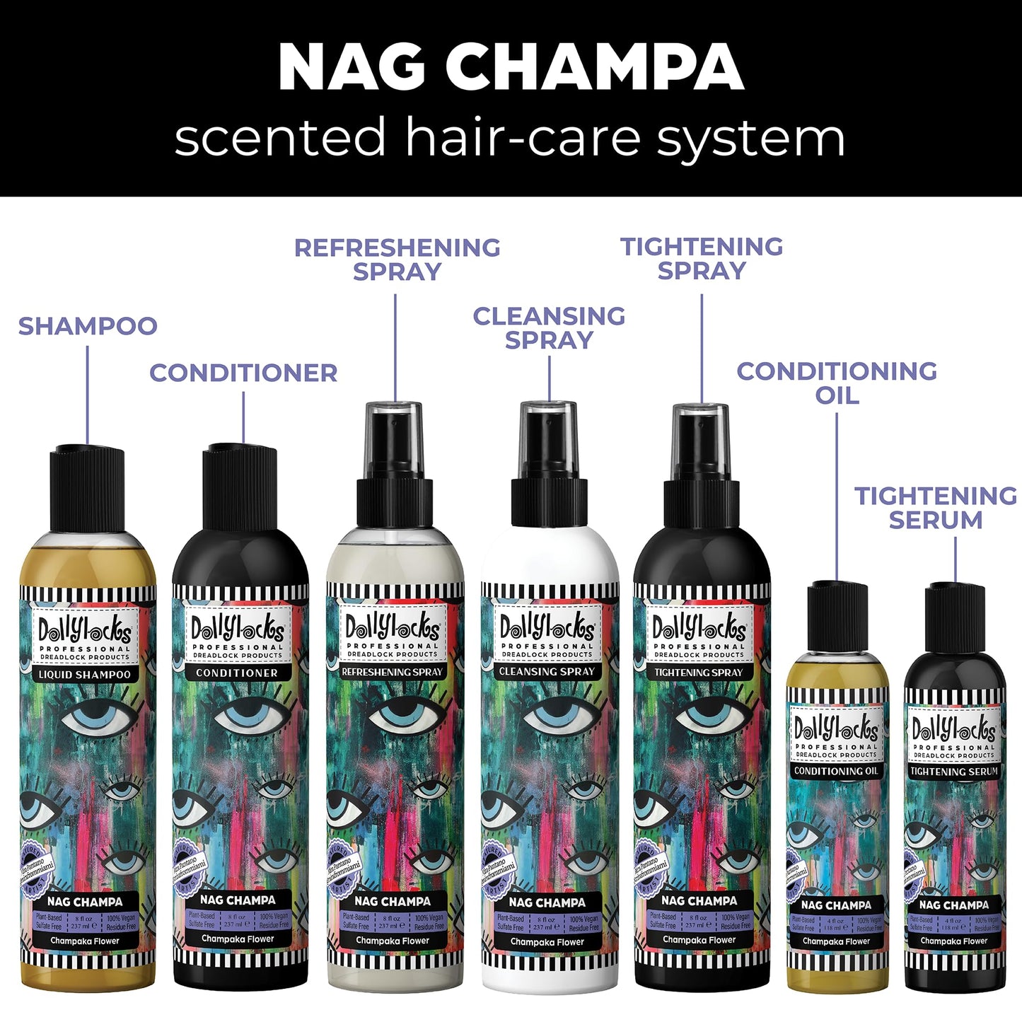 Dollylocks Refreshening Spray - Residue-Free Dreadlock Spray & Loc Moisturizer, Plant Based Deodorizer & Conditioner for Dreads,