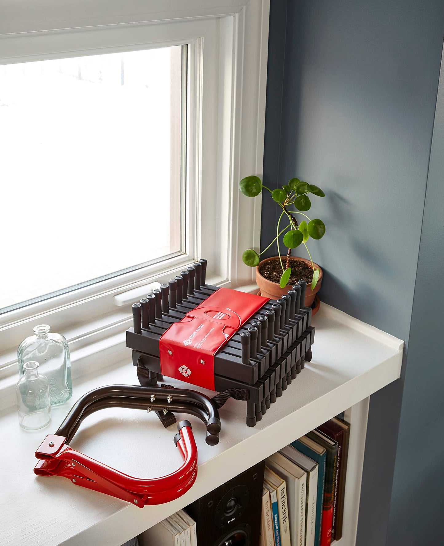 First Alert Three-Story Fire Escape Ladder, 24 Feet, Steel, Anti-Slip, Black