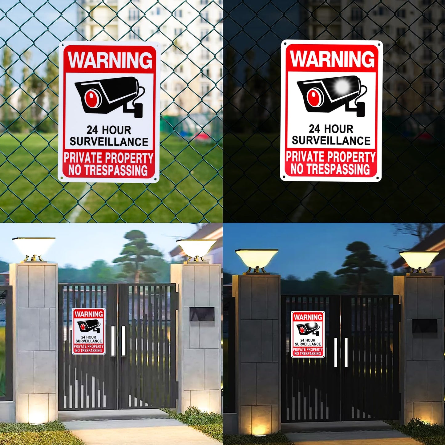 Qofaoye 2-Pack No Trespassing Signs Private Property, Video Surveillance Signs Outdoor – 2025 Version, 10 x 7 in UV Printed Fade-Resistant Rust-Free Aluminum – Ideal for Home, Business, Driveway, CCTV