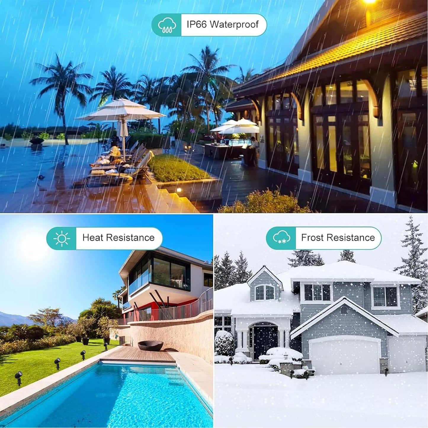 CLY Solar Landscape Spotlights, IP66 Waterproof, Remote Control, 2 Modes, 3 Brightness Levels, 14M Cable, Black, Model CW