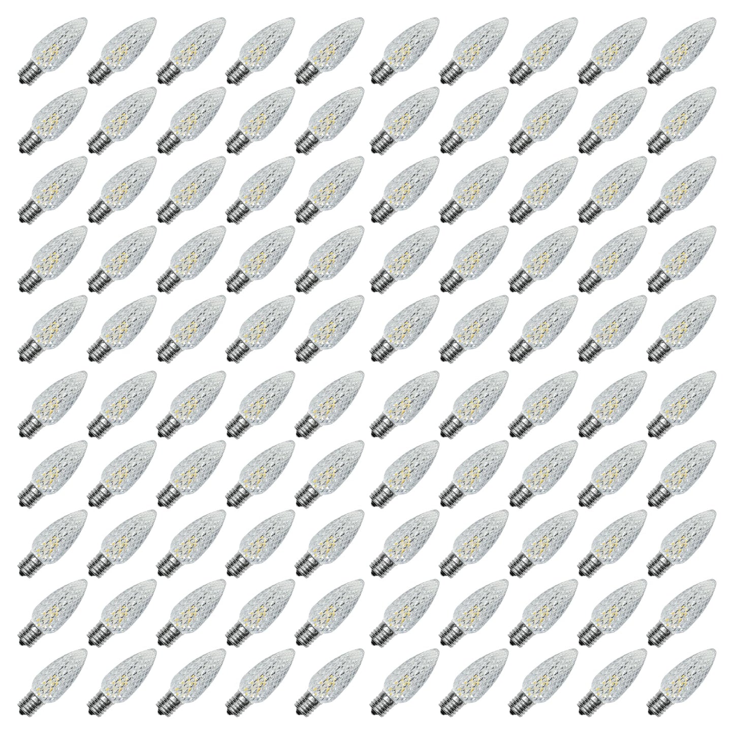 Bort 100 Pack C9 Led Replacement Light Bulb  C9 Led Bulbs For Christmas Outdoor String Lights  E17 Intermediate Base  Commercial Grade Holiday Bulbs Warm White 2700K