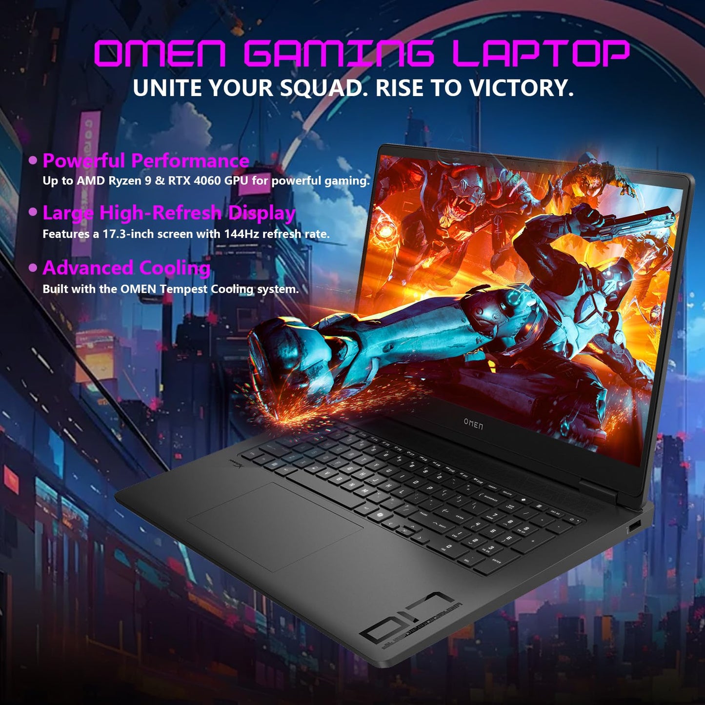 Hp Omen 17.3 Rtx 5060 Ai Gaming Laptop, Fhd Ips 144Hz, Amd Ryzen Ai 9 365(Beats Intel I9), Nvidia Rtx 5060, 64Gb Ddr5, 4Tb Ssd,