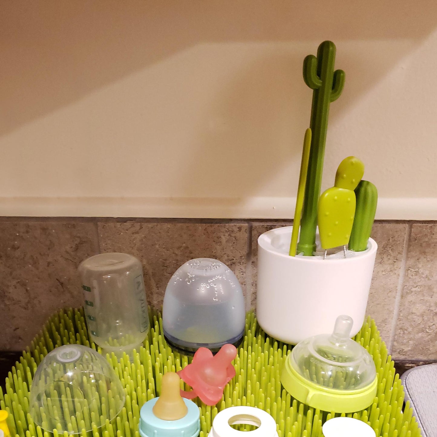 Cactus Bottle Brush Set, Full-Angle Straw Detail Brushes Cleaning Cleaner Washer Tool Kit with Stand Holder Multifunctional for Washing Baby Breast Pump Nipple Essentials Kitchen Decor Replacement