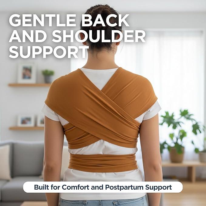 Baby Wrap Carrier - Premium Cotton Baby Carrier Wrap for Newborn to Toddler- Infant Carrier- Baby Holder One Size Fits All with Front Pocket (Black) by Max&so