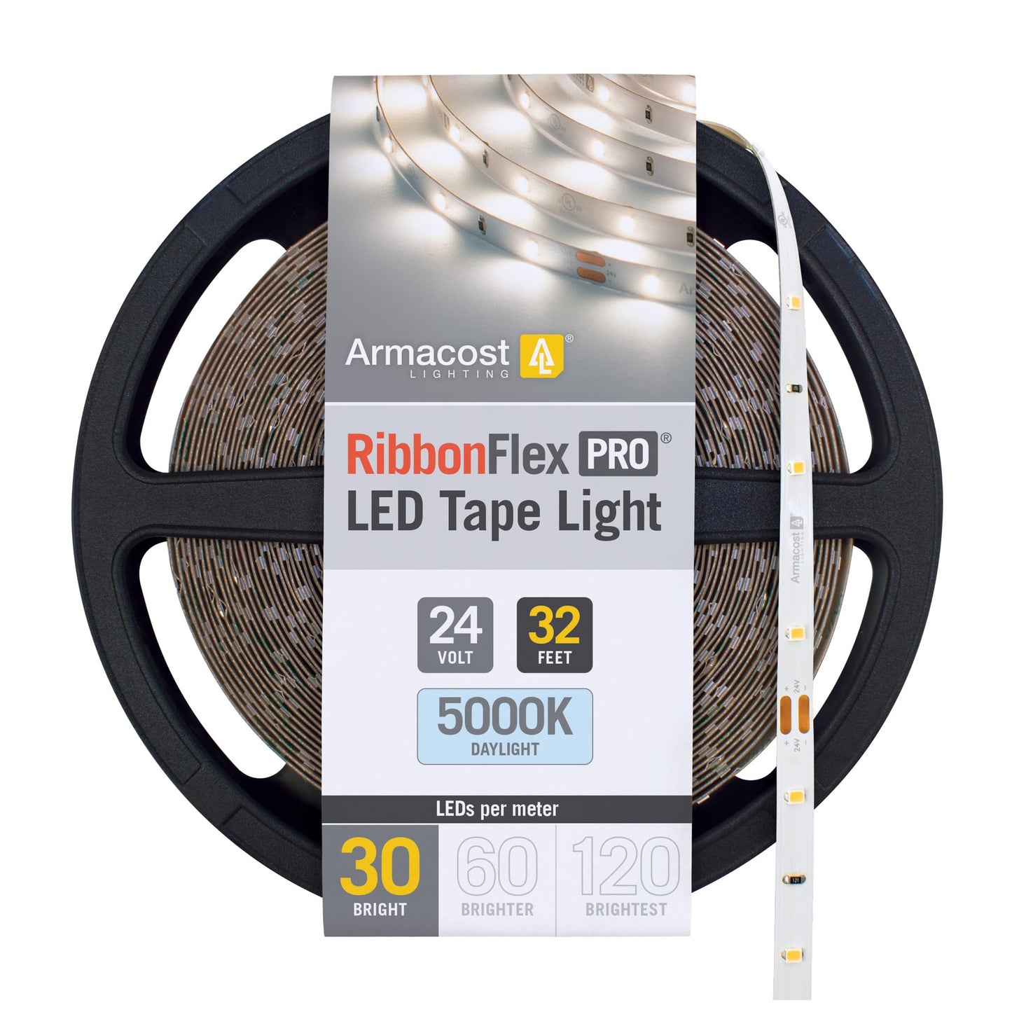 Armacost Lighting Ribbonflex Pro 24V White Led Strip Lights 30 Led/M  5000K  32.8 Ft 164250
