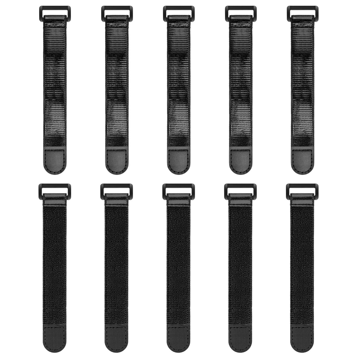Trilancer Elastic Cinch Straps with Anti-Slip Strips, 6 x 1 (10 Pack) Heavy Duty Multipurpose Hook and Loop Straps for Extension
