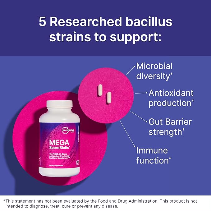 Microbiome Labs Heart Health Support Bundle - MegaSporeBiotic Spore Based Probiotic Supplement (60 Capsules) + MegaQuinone K2-7 Vitamin K Supplement (60 Capsules)