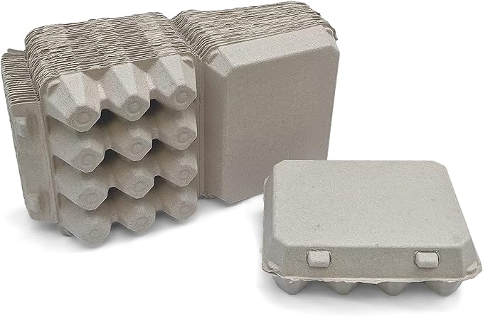 "Vintage Egg Cartons for 12 Large Eggs – Classic 3x4 Layout – Durable Recycled Cardboard – Farmhouse Style – Eco-Friendly Packaging - Tan 25 Pack
