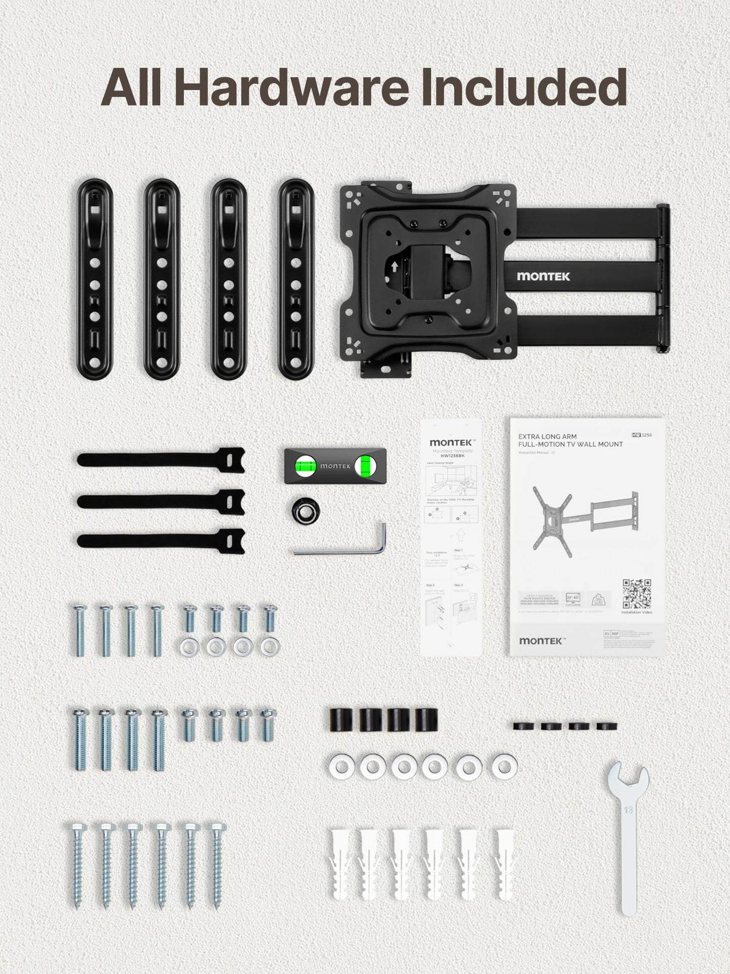 monTEK Long Arm TV Wall Mount for Most 23-65 Inch TVs, 29 Inch Long Extension TV Mount Swivel and Tilt, Full Motion Wall Mount Tv Bracket Fit Max VESA 400 x 400mm, Up to 77 lbs
