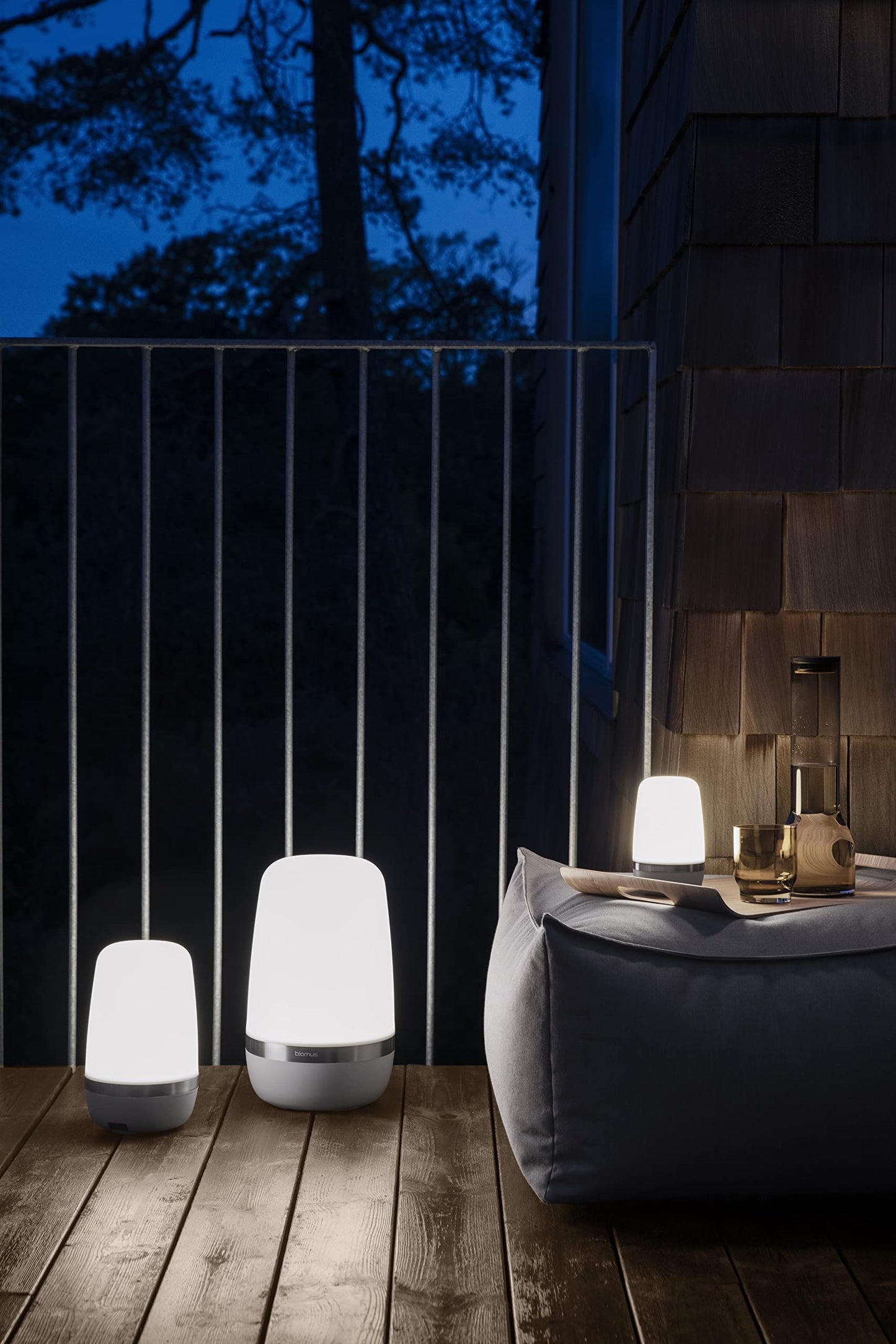 Blomus Spirit Outdoor LED Lamp - Rechargeable, Small, Moonbeam, White, Model 66062, Plastic