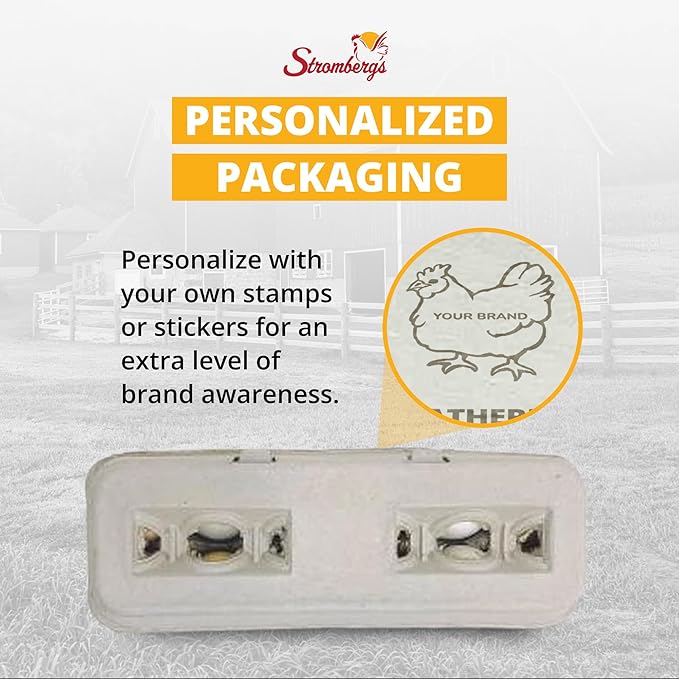 Stromberg's Large Blank Egg Cartons, Bulk Pack for Large Eggs, Perfect for Custom Branding, Safe & Secure Egg Storage, Convenient Stacking for Easy Transport, 125 Pack