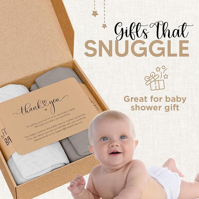 Bassinet Fitted Sheets - Compatible with 4moms MamaRoo Sleep Bassinet | 100% Organic Muslin Cotton - White + Grey | 30x18 (2 Pack)