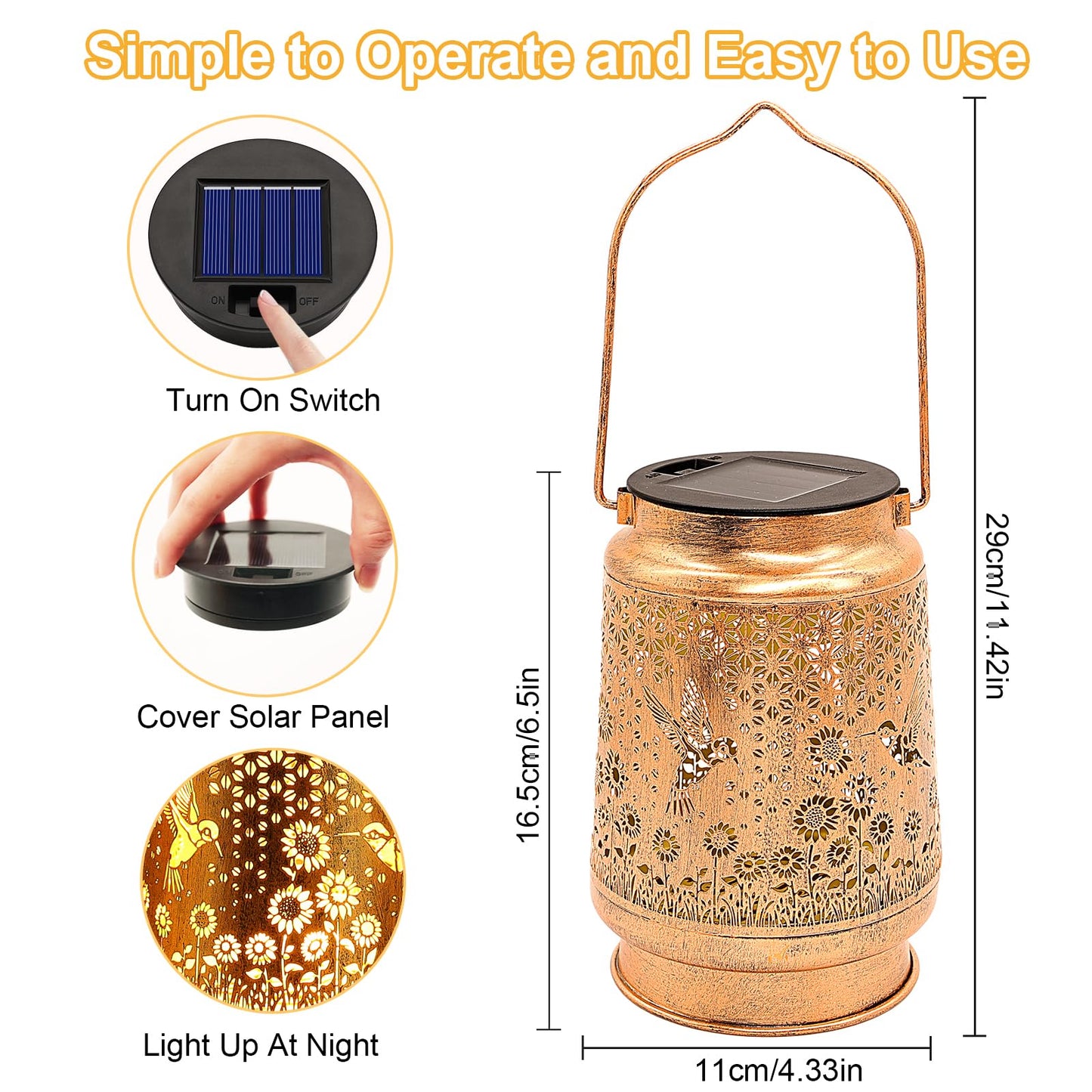 2 Pack Hummingbird Solar Lanterns Outdoor Garden Decor  Birthday Gifts For Women Mom Grandma Christmas  Hanging Metal Solar Lights Waterproof Led Decoration With Shepherd Hook Outside For Yard Patio