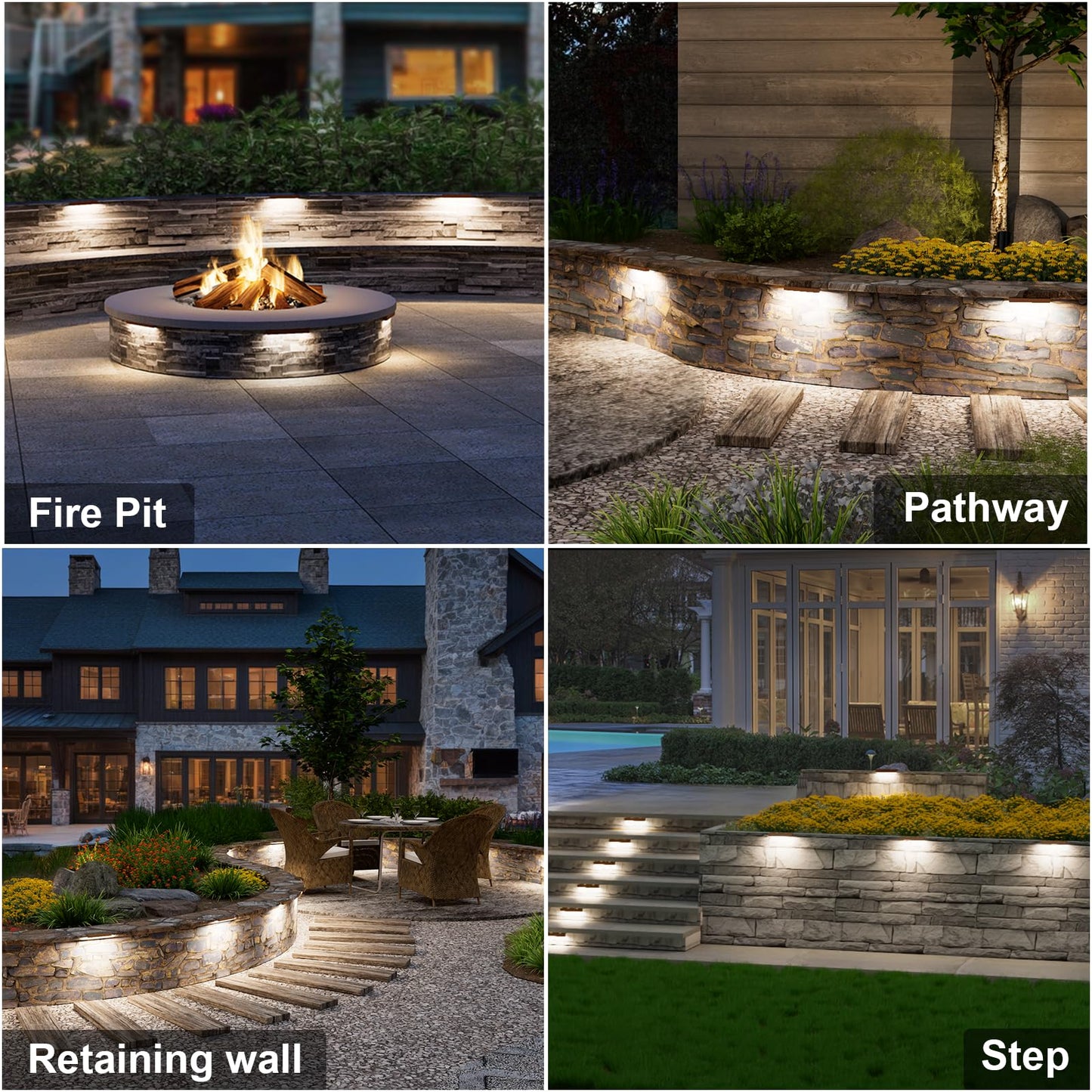 Volisun 12 Pack 7 Inch Retaining Wall Lights  Waterproof Led Hardscape Lighting  Cuttable Low Voltage Landscape Lighting  12V Paver Lights  3W Outdoor Step Lights  5000K Daylight  Etl
